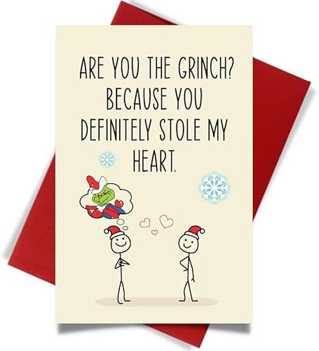 Cheerin Frohe Weihnachtskarten für Sie oder Ihn – skurrile Weihnachtskarten für Ehemann Frau – perfekte Weihnachtsgeschenkwahl für Freund Freundin (Grinch)