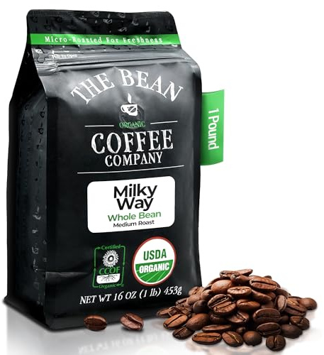 The Bean Organic Coffee Company Milky Way, Medium Roast, Whole Bean Coffee, 16-Ounce Bag