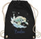 Turnbeutel Rucksack - Schildkröte mit Name personalisiert I Zootiere I Panzertier - Unisize - Schwarz - schildkröten turtle tiermotiv beutel schildkrötenmotiv und tasche turtles personalierten
