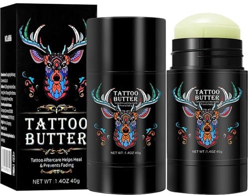 2 Stück Tattoo Creme Tattoo Butter, Tattoo Aftercare Butter, Natürliche Tattoo Pflegecreme, Tattoo Balm Cream für Verstärkt Tattoo Farben, Schützt Neue Tattoos, Fördert die Heilung