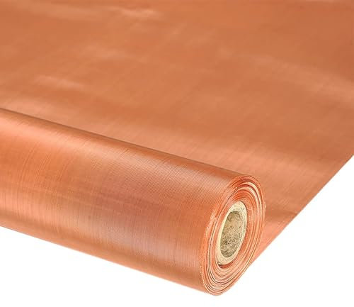 JINDAOSH Reines Kupfernetz Kupfernetz Blatt 99% Kupfer Maschendraht Schirm Leitfähiges Metallnetz Für RF/EMI/EMF-Abschirmung Faradaysche Käfige Dichter Filter(Size:1X2M(3X7FT),Color:200 mesh)
