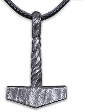 Baldur Jewelry - 925 Sterling Silver Viking Thors Hammer Necklace Pendant For Men Hammered Pendant Jewelry - Thor Necklace - Thor Gifts for Men - Viking Necklace for Men