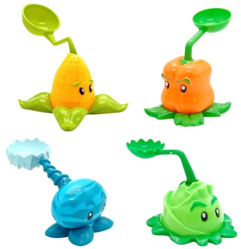 FISAPBXC 4PCS Plants vs. Zombies Figures Set Cake Topper Character Show Toys Plants Zombies Party Supplies Cake Decoration Suitable for Themed Party Decorations Gifts for Kids