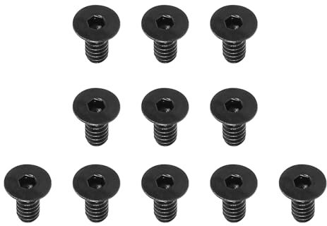 PATIKIL #6-32 x 5/16 Pouce Vis Tête Cylindrique Six Pans Creux, 10 Pack Boulons Fraisés Plats Tête Hexagonale Machine Entraînement Vis Complète Filetage Grossier Unc Oxyde Noir Grade 10.9