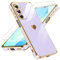 LeYi Handyhülle für Samsung Galaxy A16 5G Hülle mit 2*Schutzfolie, Cute Herz Muster TPU Silikon Galvanik Stoßfest Schutzhülle Cover Case, Kameraschutz Kratzfest für Samsung A 16 4G/5G Lila