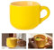 IGTOPS Grande tasse à café, 500 ml, grand bol à soupe, bol à céréales, bol à thé, en céramique, pour le petit-déjeuner, la soupe, le lait, le thé, cadeau d'anniversaire (jaune clair)