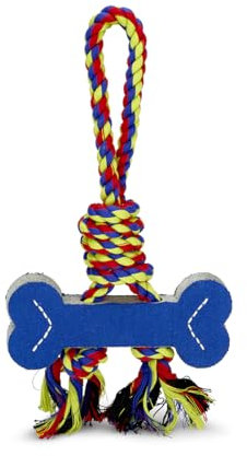 Petface Toyz Textile Bone and Rope Tugger Dog Toy, Promotes Healthy Gums, Durable (Pack of 1)