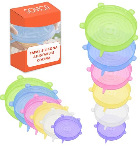 Coperchi in silicone estensibile per alimenti 12 pezzi multifunzionale Innovazione nella conservazione degli alimenti a prova di lavastoviglie coperchio silicone multicolore