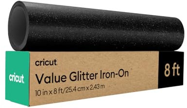 Cricut Value Glitter Iron-on - Black - 10 in x 8 ft (1)