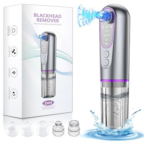 Aspirateur Point Noir, Euakee Extracteur de Comédon Electrique, Nettoyant de Pores Professionnel, Extracteur de Points Noirs Tire Comedons Nettoyant de Pores Soin Visage Femme Blackhead Removal
