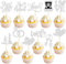 Ephlyn 30Pcs He Asked She Said Yes Cupcake Toppers Glitter Engagement Cupcake Toppers Diamond Ring Heart Love I Do Cupcake Picks for Engagement Wedding Party Cake Decorations Silver