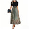 Robe Longue Femme Chic Été Vert armée Summer Dress Sexy Fleurie Elegante Boheme Chic Manche Courte Mes Commandes Passées avec Ceinture Col Rond Et Elegant Robe Plage Femme Vert armée L