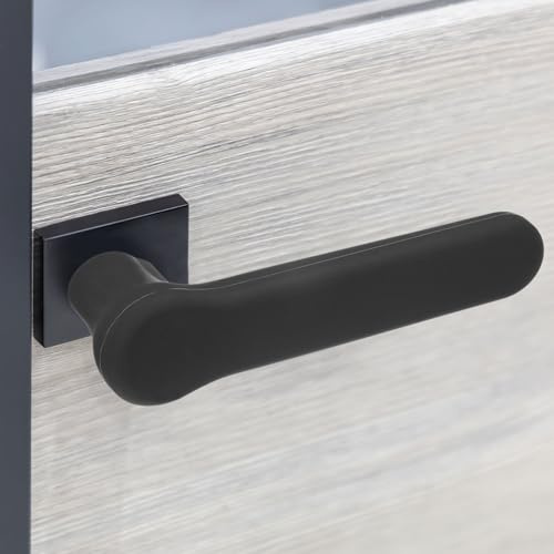 PATIKIL 5.9 Inch Door Handle Cover Silicone Sleeve Protector, Cushion Cover Protect Hands for Kitchen Bedroom Bathroom, Black