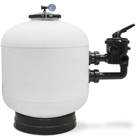 ION PURE Filtro Soplado 400D para Piscina | Caudal 6 m³/h | Conexión 1½” | Carga Arena 50 kg | Válvula Lateral 6 Vías Incluida | Alta Resistencia y Fácil Instalación