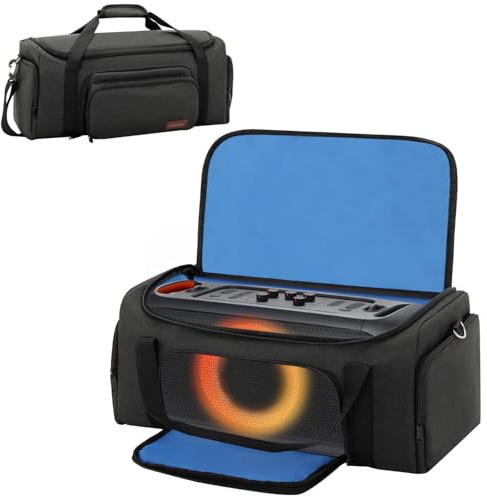 Valveric Portable Speaker Carrying Bag Compatible with JBL PartyBox On-The-Go/Essential, Travel Tote Case for Speaker & Accessories with Handle and Shoulder Strap,Black (Bag Only)