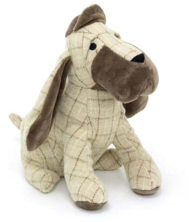 Gus Basset Hound Beige Dog Doorstop | Fabric Hound Dog Shaped Door Stop with Hat | Novelty Decorative Fabric Animal Door Stopper 1.5kg - 24cm