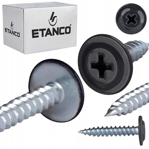 ETANCO GM-S selbstschneidende Blechschrauben Flachkopf 4,2 x 19 mm (RAL 9005 Tiefschwarz)
