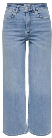 ONLY Female Jeans mit weitem Bein ONLMADISON Hohe Taille Weiter Beinschnitt Verkürzt Jeans