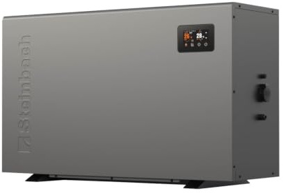 STEINBACH Wärmepumpe Silent 7 – 049312Z – Inverter Pool Wärmepumpe bis 30.000 l – Heizleistung 7 kW – Heiz- und Kühlfunktion – Touch-Display – Mit WLAN App-Steuerung – effizientes R290-Kältemittel