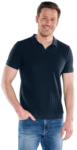engbers Herren Poloshirt mit eingewebten Streifen, Saphirblau