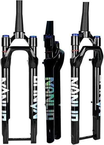 CUCKQUIC Fourche Suspendue pour Vélo de Route Gravel 700C, Débattement 60 mm, Axe Conique 1-1/2, Axe Traversant 100x12 mm, Frein à Disque Avant, Blocage Manuel A