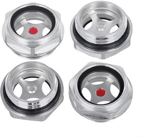 Oil Level Monitoring Sight Glass 4 Pack for Air Compressor Systems Featuring 1 Inch NPT Male Thread Design