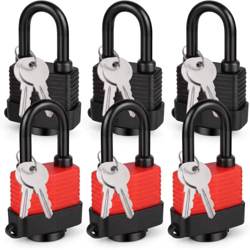 Candado de latón con cubierta de plástico impermeable(6) | Llave Candados impermeables resistentes a la intemperie con la misma llave para exteriores La valla del garaje