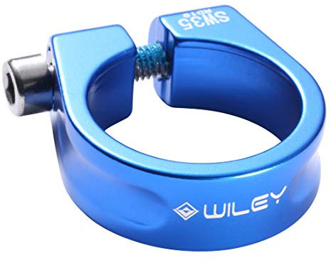 wilethree MTB Road bicycle Seat Post Clamp Aluminium Alloy 31.8mm 34.9mm Red/Black/Blue
