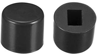 Sourcing Map 20 Stück 33,5 mm Lochdurchmesser Kunststoff Druckknopf Tastenkappen Abdeckung Tastenkappen Schutz Gelb für 6 x 6 Mikroschalter, 6x5, Schwarz