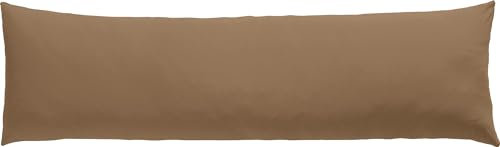 Erwin Müller Seitenschläferkissenbezug Single-Jersey Murnau - braun Größe 40x140 - bügelfrei, strapazierstark, elastisch, mit Reißverschluss