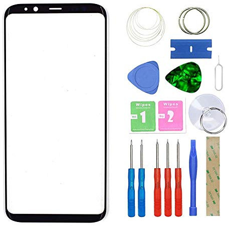MovTEK Kit de Remplacement de Ecran Tactile Vitre Avant d'origine pour Samsung Galaxy S8 G950F Lentille extérieur Verre avec l'outil de séparation Noir