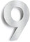 Numero civico in acciaio inox 9 – massiccio, resistente alle intemperie e antiruggine – 14 cm – con materiale di fissaggio – Design targhetta numero civico spazzolato N-01-9-E