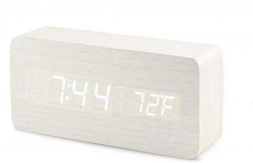 INF LED Digitaler Wecker mit USB-Ladeanschluss, Große Ziffern Display, Helligkeit Regelbar, Weck-Alarm, Kalender, Tischuhr - Schwarz