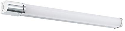 EGLO LED Wandlampe Tragacete 1, 1 flammige LED Spiegelleuchte mit Steckdose, Wandleuchte aus Aluminium und Kunststoff, Badezimmer Lampe in Chrom, Weiß, LED Feuchtraumleuchte, IP 44
