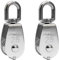 Flaschenzug 304 Edelstahl Umlenkrolle Block,Seilrolle mit Drehschnalle, zur Traktion von Drahtseilen und Nylonseilen Ect, sichere Tragfähigkeit bis 150 kg 2Pcs M25