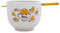 Silver Buffalo Sanrio Gudetama Lazy Egg Poses Top Ramen Nissin Bol à riz en céramique avec baguettes Passe au micro-ondes 590 ml