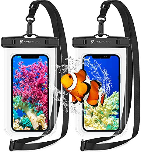 SYNCWIRE wasserdichte Schutzhülle für Smartphone – 2 Stück, wasserdicht, IPX8, Touchscreen, wasserdicht, für iPhone 13 Pro Max 12 Mini 11 XR 8 Plus 7 SE 2020, Huawei Sumsung etc.