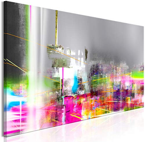 decomonkey Bilder Abstrakt 120x40 cm 1 Teilig Leinwandbilder Bild auf Leinwand Vlies Wandbild Kunstdruck Wanddeko Wand Wohnzimmer Wanddekoration Deko Modern bunt wie gemalt
