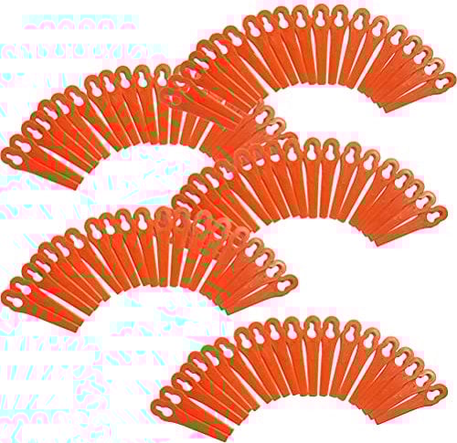 Yangtek Ersatzteile Ersatzklingen für Florabest FRTA IAN LIDL, 83 mm lang, Kunststoff, Orange, 100 Stück