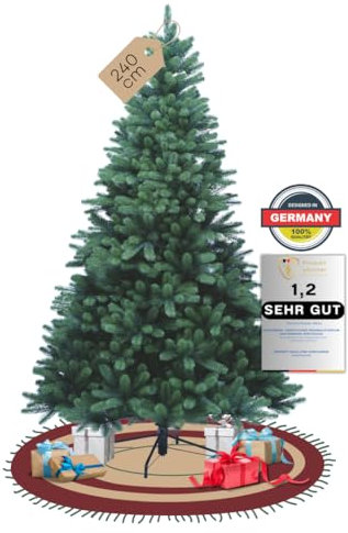 SCHAUMEX Premium Künstlicher Weihnachtsbaum - 100% Spritzguss - Naturgetreue Nordmanntanne, Verschiedene Größen erhältlich (Ohne LED Beleuchtung, 240cm)