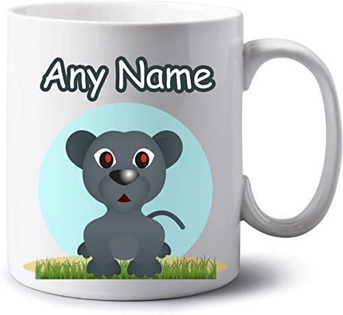 GOPERSONALISED Personalised Jumbo 20oz Mug - Animal Black Panther Mug Extra Large Coffee Tea Cup with Name - Novelty Birthday Christmas Work Gifts for Women Men