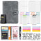 A6 Budget Binder mit Taschenrechner Budget Planner Deutsch, Lederbudget Binder Geld Organizer mit 12 Bargeldumschlägen und Budgetblättern (Grau)