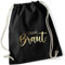 AWASG Turnbeutel JGA Team Braut zum Zuziehen | Stoffbeutel Baumwolle mit Kordel | Jutebeutel für Junggesellinnenabschied Accessoire Überraschungs-party (Schwarzer Beutel Team Braut)