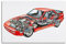 JIYUN Vintage-Poster Porsche 944 Turbo Sportwagen, Perspektive, Ansichtsposter, dekoratives Gemälde, Leinwand, Wandposter und Kunstdruck, modernes Familienschlafzimmer-Dekor-Poster, 30 x 45 cm
