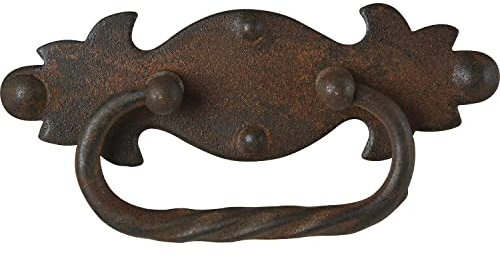 Schorgöhfer & Frehe Möbelgriff Landhausstil - Klappgriff Forger LA 40mm - Schubladengriff im Rost Look - Schild mit Griff 115x35mm, Eisen antik