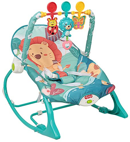 Babywippe, Balance Soft, Mesh, Bliss, Baumwolle, Anthrazit, mit Spielzeug, verspielte Augen, Schaukel (80 x 60 x 43 cm (blau))