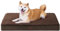 EHEYCIGA Orthopädisches Hundebett Mittelgroße Hunde 91x68x9cm, Hundekissen Waschbar Flauschig, Hundematte Hundematratze für Kiste, Braun