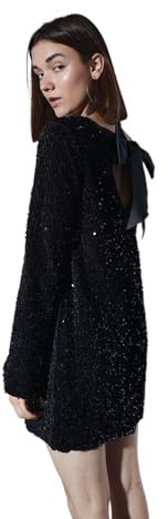ONLY ONLANIKA Sequins LS Bow Dress WVN