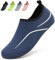 BARFULKER Badeschuhe Damen Herren Wasserschuhe Schwimmschuhe - Unisex Schnell Trocknend Aquaschuhe Leicht Strandschuhe Surfschuhe für Beach Pool Surfen Yoga, Dunkelblau, 43 EU