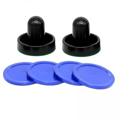 Aymzbd 2X 2X Air Hockey Pusher Und 4X Air Hockey Pucks Air Hockey Slider Ersatz Filz Torgriffe Pusher für Spieltische
